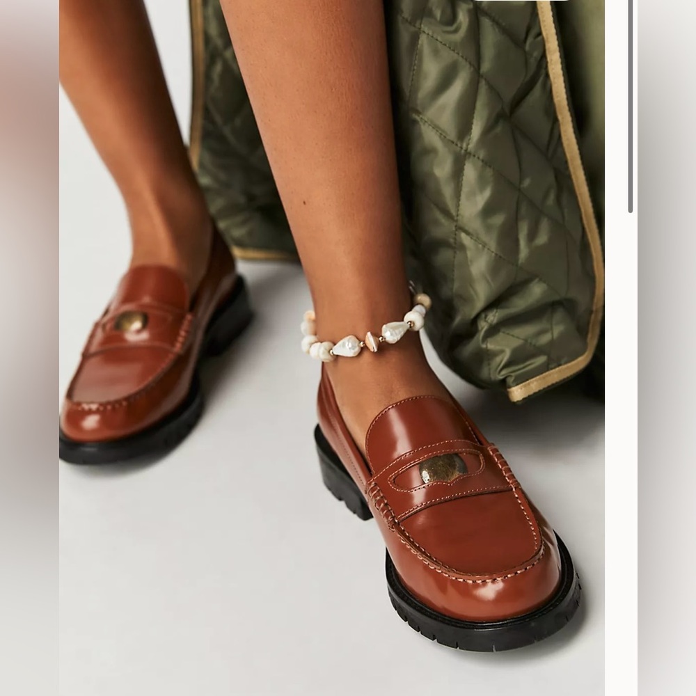Free People Leather Liv Loafers Shoes 8.5